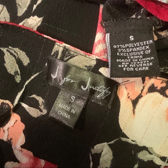 ☀️☀️J for Justify S - M Top hi lo black print zip front New - Picture 8 of 8